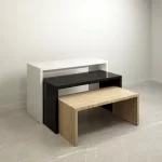 3 Mesas góndola en melamina regruesada en 4cms