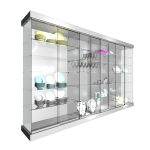 CONJUNTO 2 VITRINAS 1233+ 2 VITRINAS 1234 CON TECHO MADERA Y FOCOS