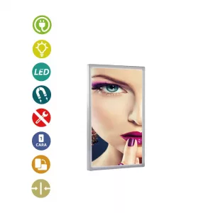 PORTACARTEL LED APERTURA MAGNETICA 450x300mm 10w