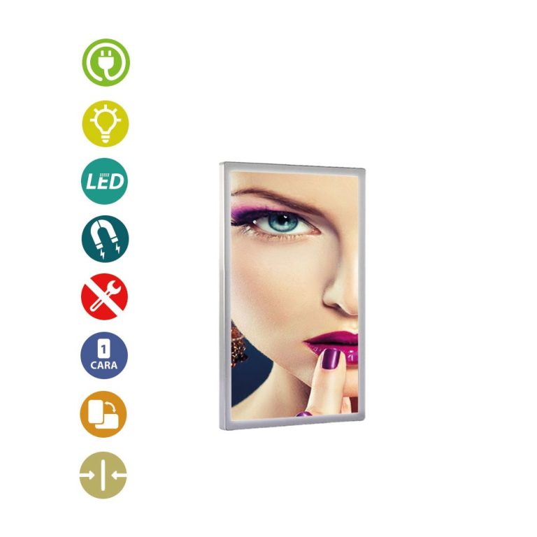 PORTACARTEL LED APERTURA MAGNETICA 450x300mm 10w