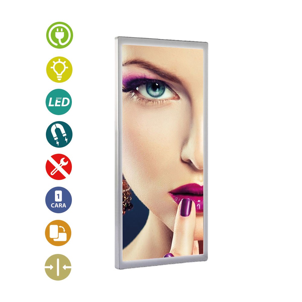 PORTACARTEL LED APERTURA MAGNETICA 1830x500mm 45.5w