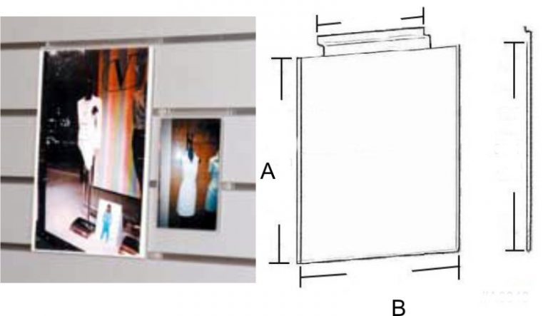 PORTACARTEL VERTICAL A4 A4 A-30cm B-21cm SISTEMA LAMAS
