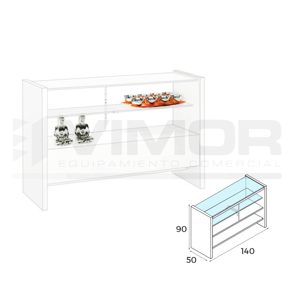 MOSTRADOR CAPRI M40 DE 140cm-VITRINA MEDIANA MOSTRADOR CAPRI M40 DE 140cm-VITRINA MEDIANA