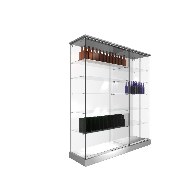 CONJUNTO 2 VITRINAS 1233+1234 CON TECHO MADERA