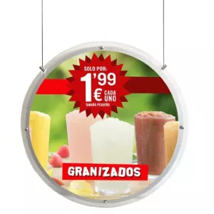 PORTACARTEL LED DOBLE CARA REDONDO Ø 92 cm