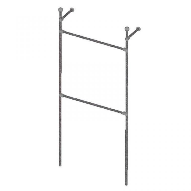 MODULO TUBO 25mm RECTO 2 BARRAS COLGADORAS