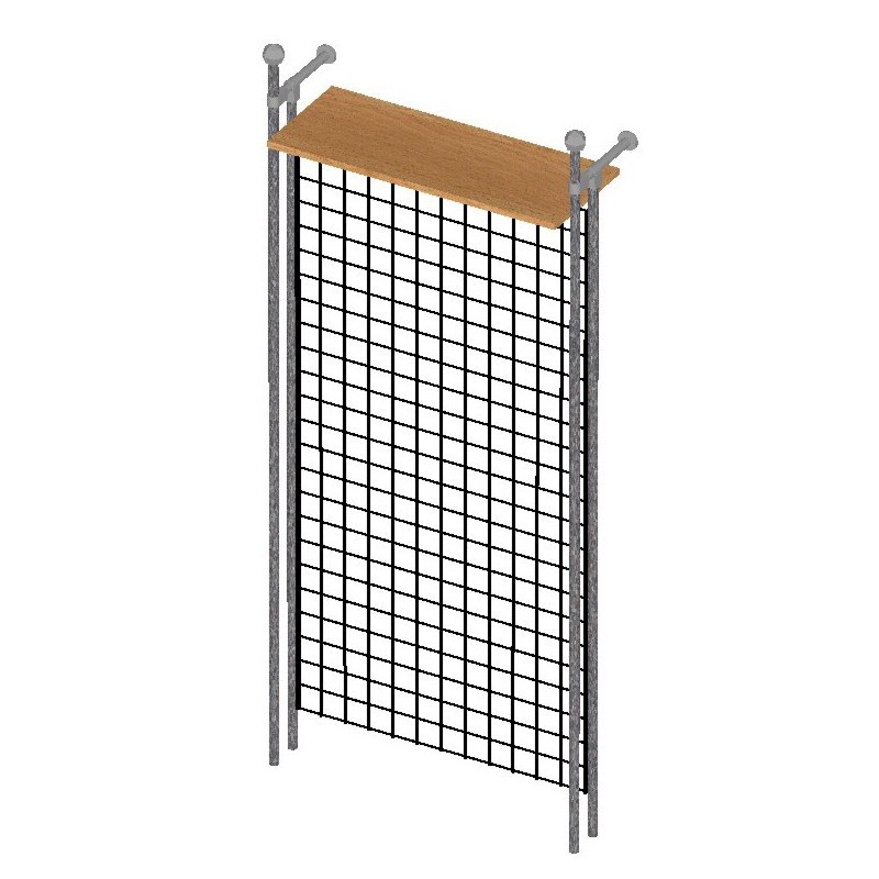 MODULO MALLAS Y ESTANTE MADERA TUBO 25mm