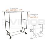 EXPOSITOR DOBLE PLEGABLE CROMADO 56cm 142/167cm 128/185cm (PESO MAX.130Kg)