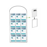 PORTACARTELES 12 sobres -A4 Vertical TRANSPARENTE A-177cm B-78cm