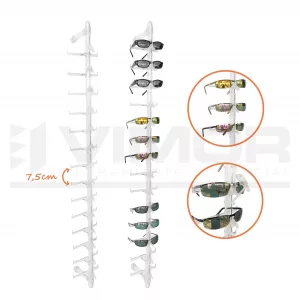 EXPOSITOR plástico a pared 14 GAFAS 120cm