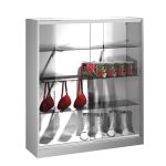 MODELO GONDOLA VITRINA ARUBA 124cm FONDO LISO CON CREMALLERAS