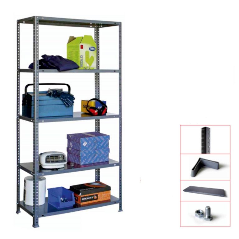 ESTANTERIA ANGULO RANURADO 5 ESTANTES 90X200X30cm