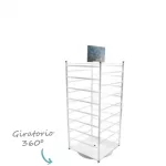 Expositor sobremesa bisutería giratorio con 8 pisos blanco