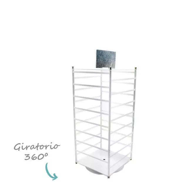 Expositor sobremesa bisutería giratorio con 8 pisos blanco