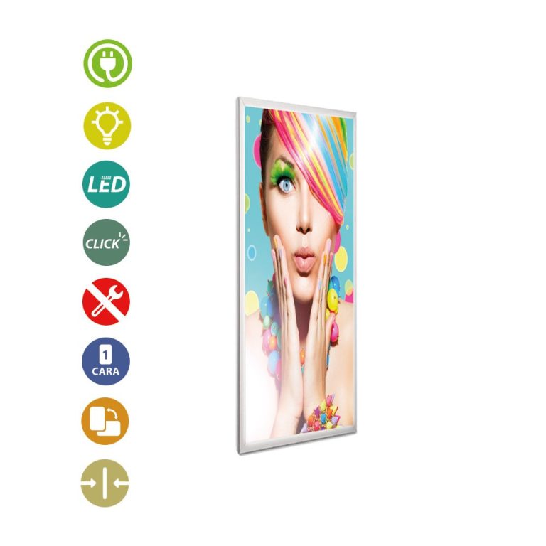 PORTACARTEL LED APERTURA FRONTAL 1200x300mm