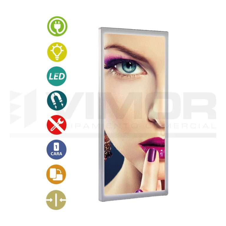 PORTACARTEL LED APERTURA MAGNETICA 2000x800mm 45.5w