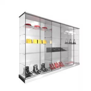 CONJUNTO 3 VITRINAS 1234 CON TECHO MADERA