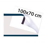 PORTACARTEL PLÁSTICO HORIZONTAL CON IMÁN 100X70