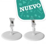 PORTAPRECIOS PINZA ESTRECHA/BASE ADHESIVA 5cm. (en paquete de 5uds)