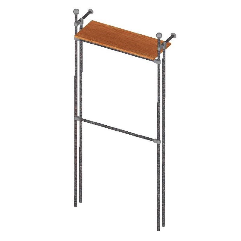 MOD.DOBLE TUBO 25mm RECTO EST.MAD.Y 2 BARRAS COLG.