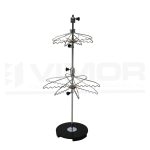 EXPOSITOR COLLARES ANTIROBO 2 PISOS, 8 BRAZOS C/PISO CROMADO