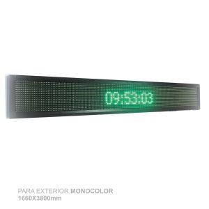 PANTALLA DIGITAL DOBLE LED PARA EXTERIOR MONOCOLOR 1660X380mm
