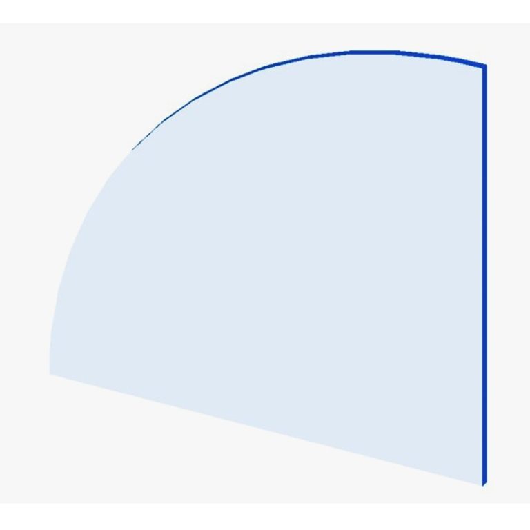 CRISTAL TEMPLADO 1/4 CIRCULO