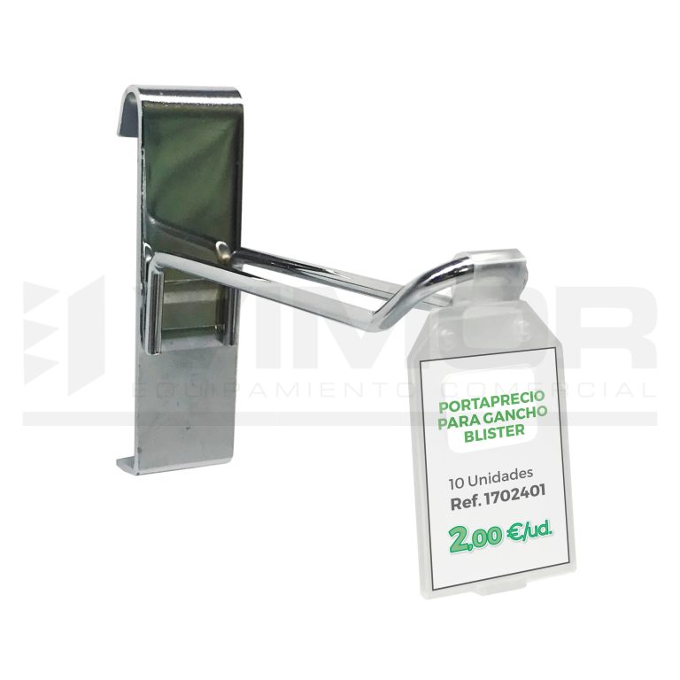 10 PORTAPRECIOS PLASTICO CON CIERRE PARA GANCHO BLISTER