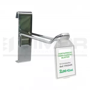 10 PORTAPRECIOS PLASTICO CON CIERRE PARA GANCHO BLISTER