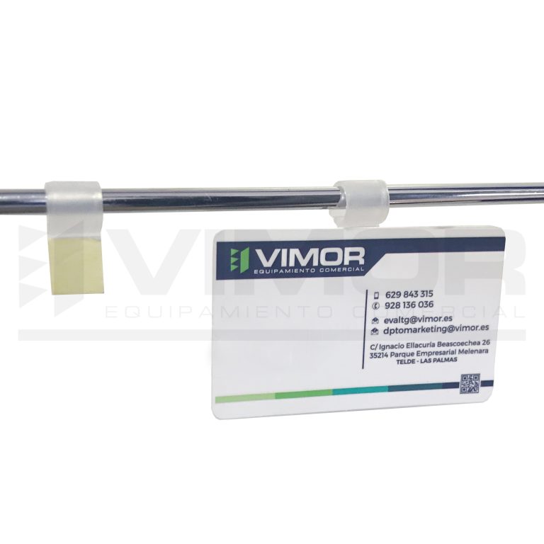 10 PORTAPRECIOS ADHESIVO PLASTICO PARA VARILLA