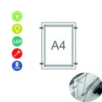 PORTACARTEL LED "ECO" A4 VERTICAL CON 4 SUJECIONES 12V-6,7w