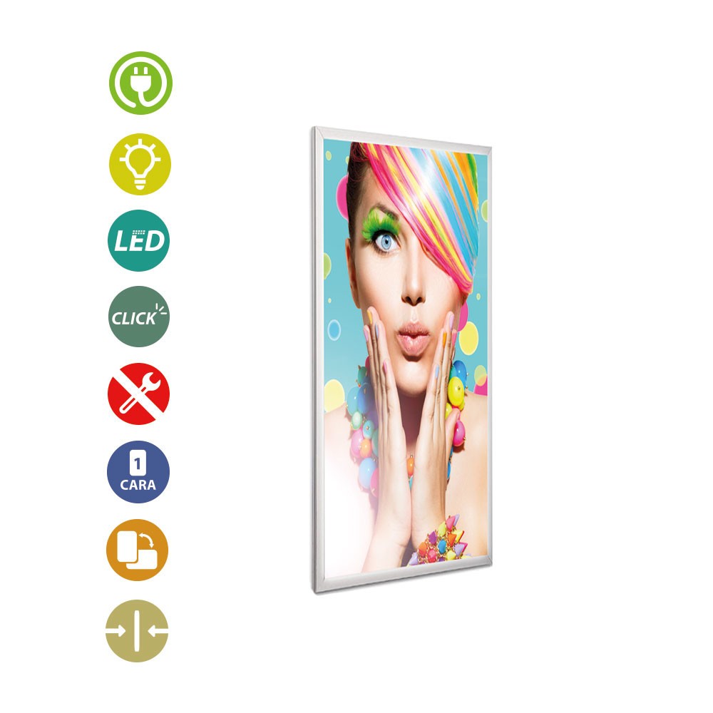 PORTACARTEL LED APERTURA FRONTAL 1200x400mm