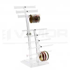 EXPOSITOR SOBREMESA PENDIENTES Y COLLARES TRANSPARENTE SIMPLE