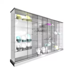 CONJUNTO 2 VITRINAS .1233 + 2 VITRINAS 1234 CON TECHO MADERA