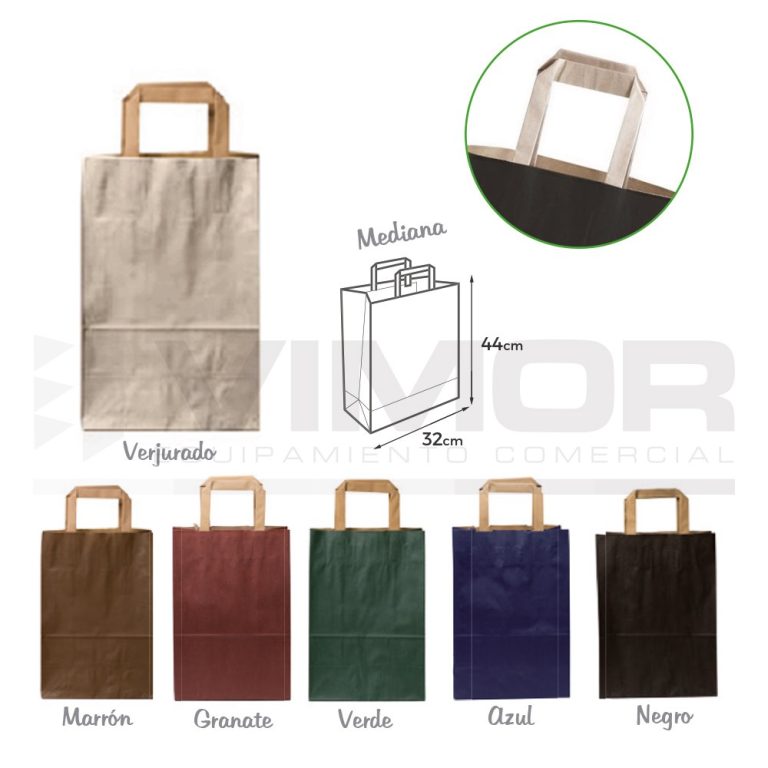 Bolsa asa plana Kraft M-32+16x44 90gr.(En caja de 300uds)