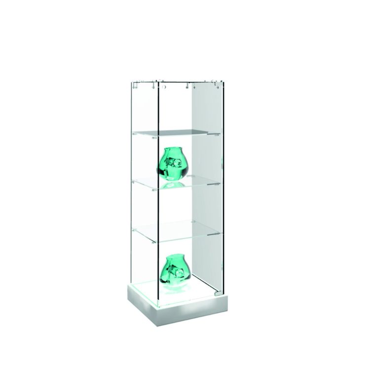 VITRINA CRISTAL 8mm TEMPLADO, 3 ESTANTES 460x460x1400