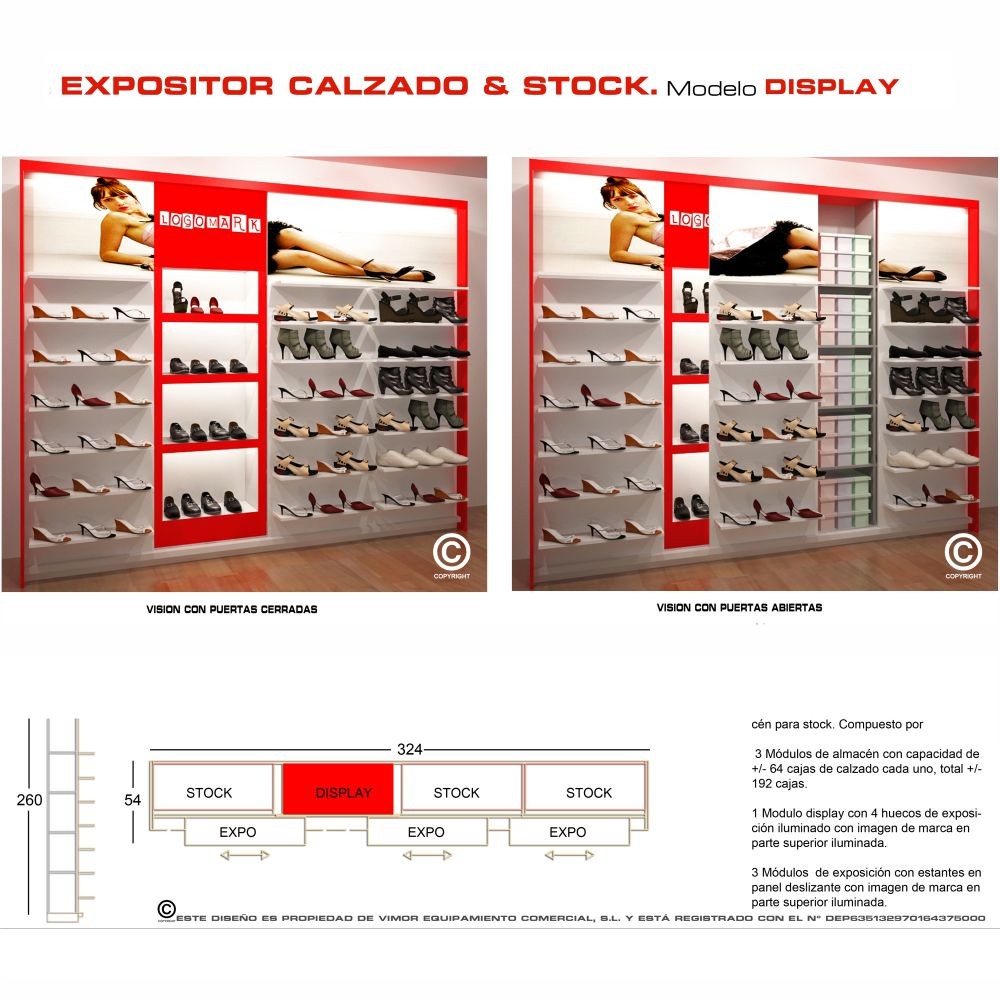 Mueble calzado & stock modelo display - Vimor.es