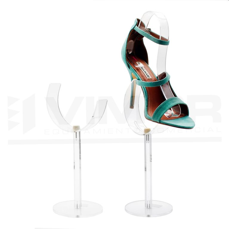 SOPORTE CALZADO POLICARBONATO CURVO CON RANURA DE REGULACION