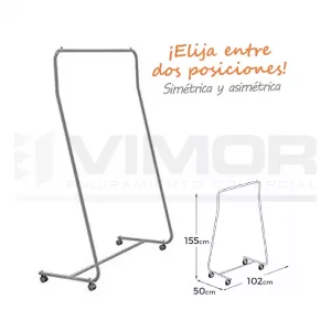 EXPOSITOR RECTO ASIMÉTRICO CROMADO