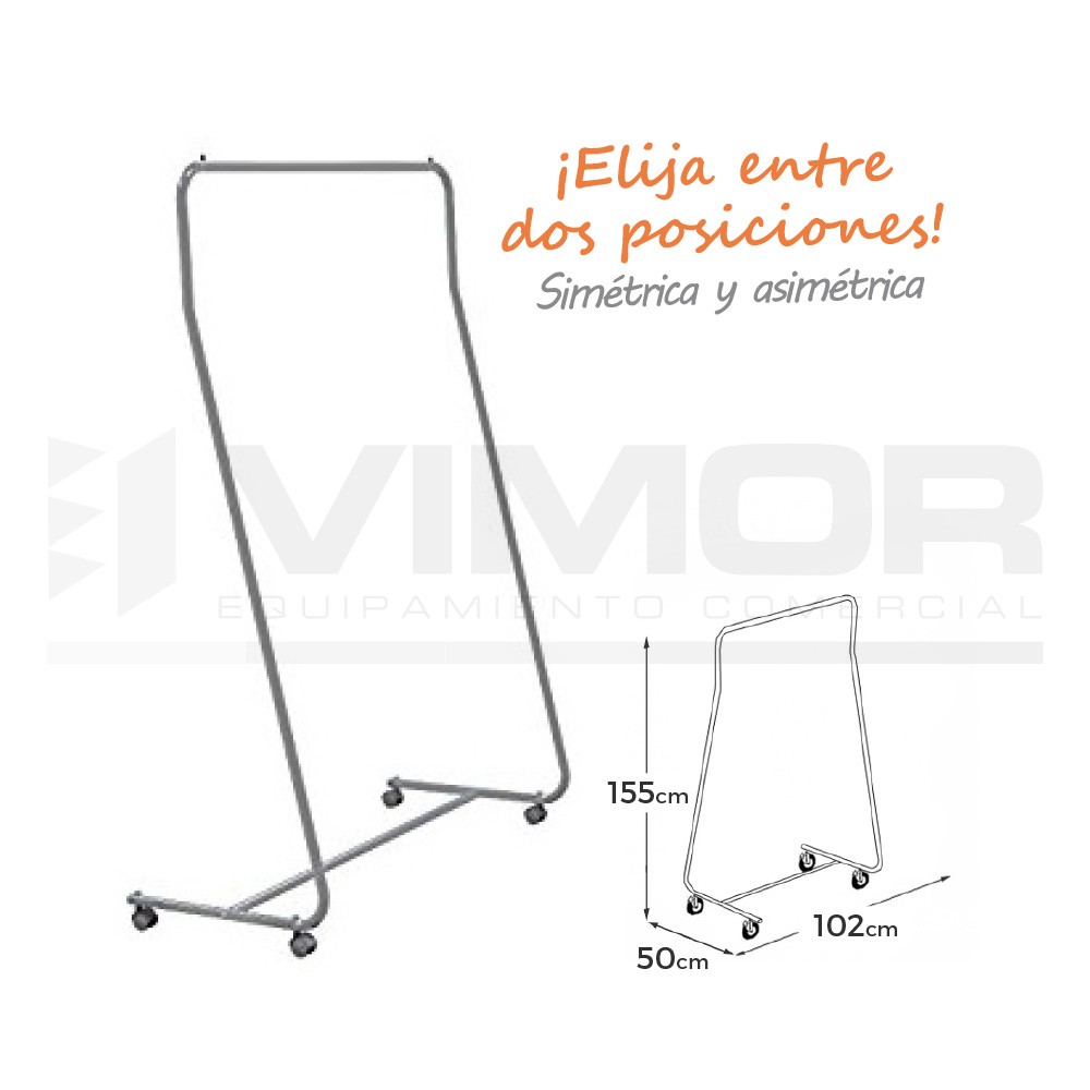 EXPOSITOR RECTO ASIMÉTRICO CROMADO