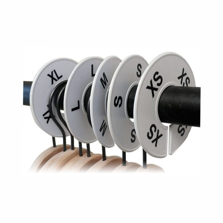 10 SEPARADORES DE TALLAS REDONDO CON NUMERO/LETRAS TUBO 35mm