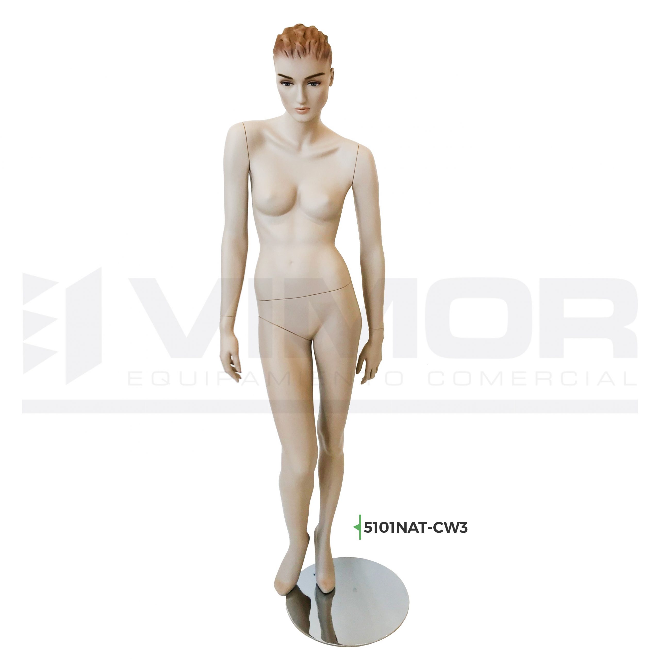 MANIQUI SEÑORA CON CABEZA PELO ESCULPIDO Color Natural Maquillada