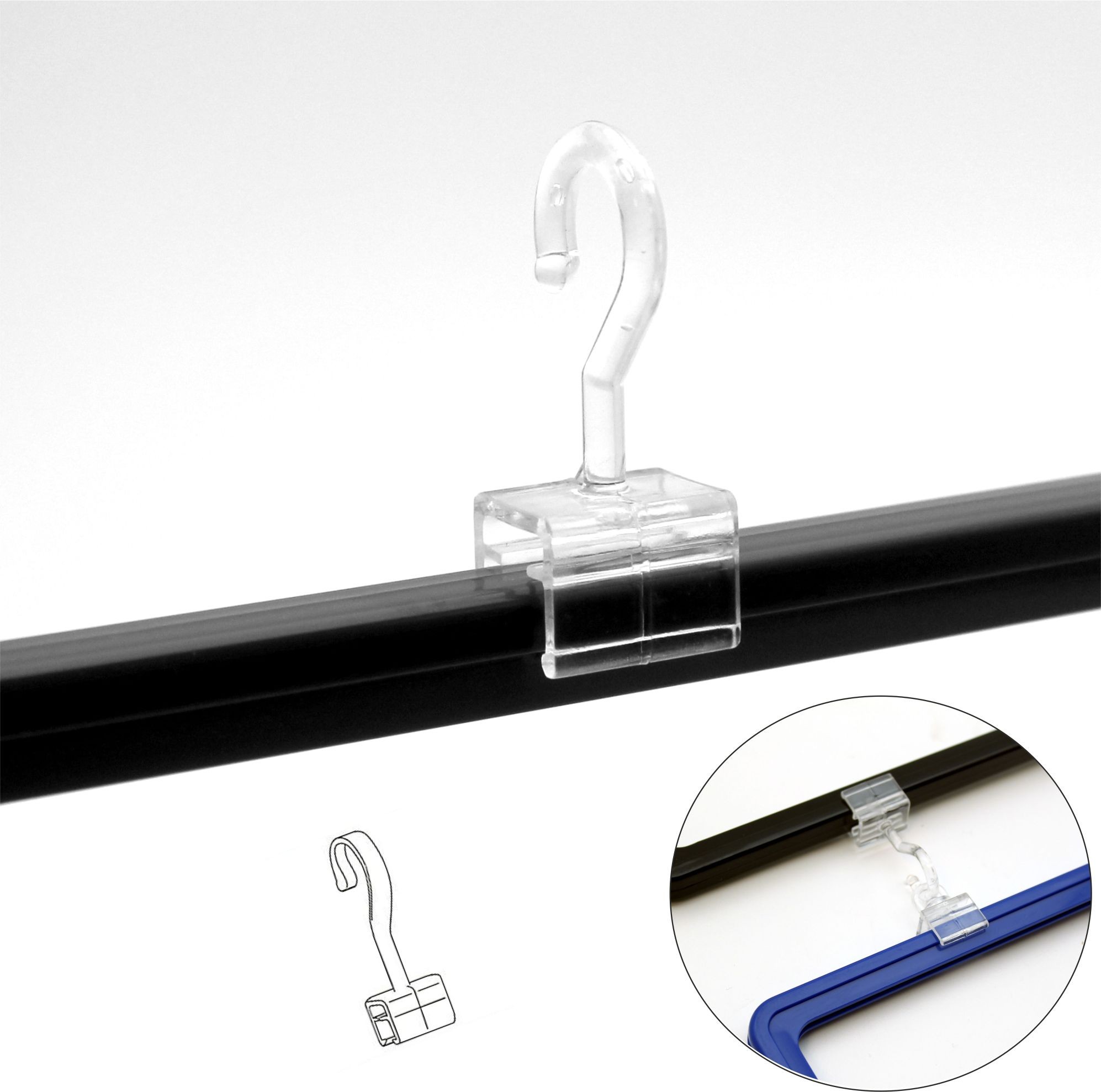 PINZA CON PERCHA PARA PORTACARTEL ABS