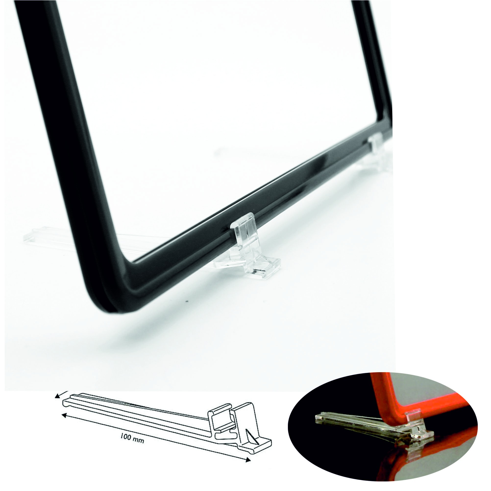 SUJECIÓN UN LADO PARA PORTACARTEL ABS