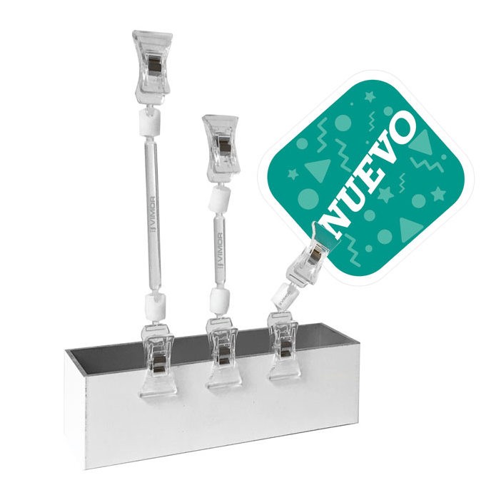 PORTAPRECIOS PINZA ESTRECHA 19.5cm. (en paquete de 5uds)