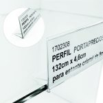PORTAPRECIOS PERFIL PLASTICO 1320mmx50mm PARA CRISTAL 8mm