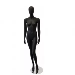 Maniquí señora con cabeza sin rostro. Negro mate