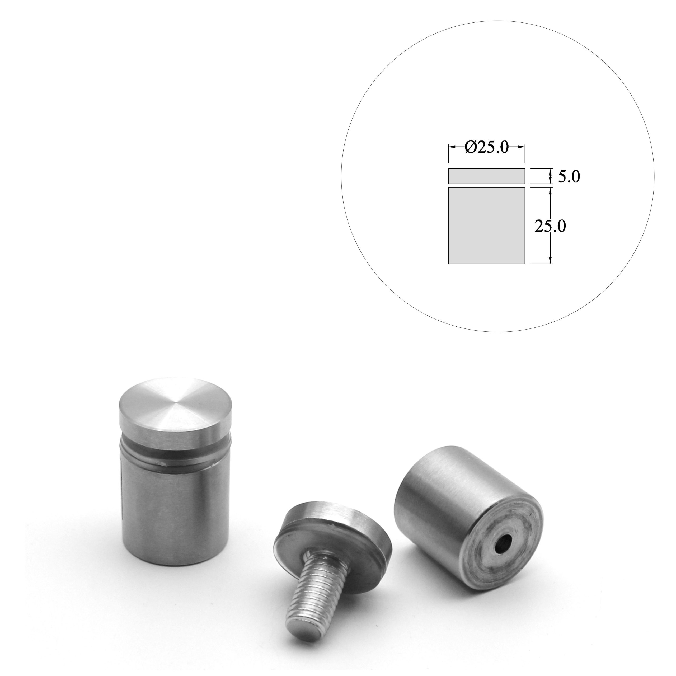 ACCESORIOS CARTERLERIA SEPARADOR PLACA PARED 25mm - 25mmDiam.