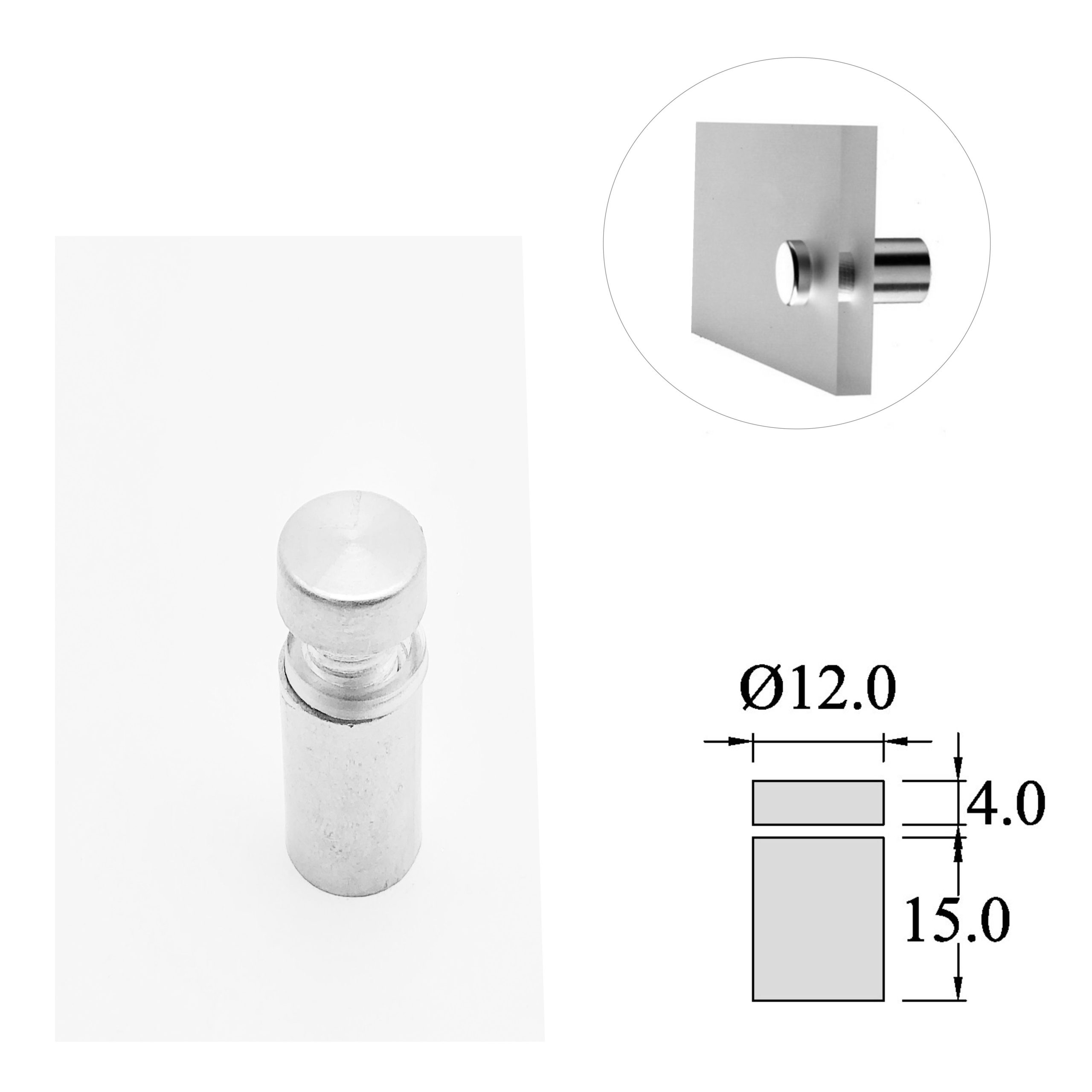 ACCESORIOS CARTERLERIA SEPARADOR PLACA PARED 15mm - 12mmDiam.