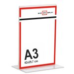 PORTACARTEL METACRILATO VERTICAL base T A3